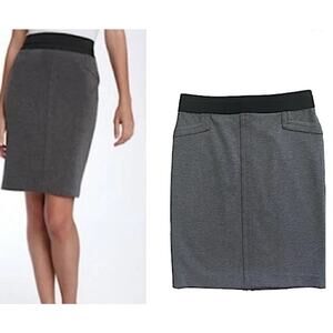 BCBGMaxAzria Gray Stretch Soft Jersey Pencil Skirt with Full Back Zipper, Sz S